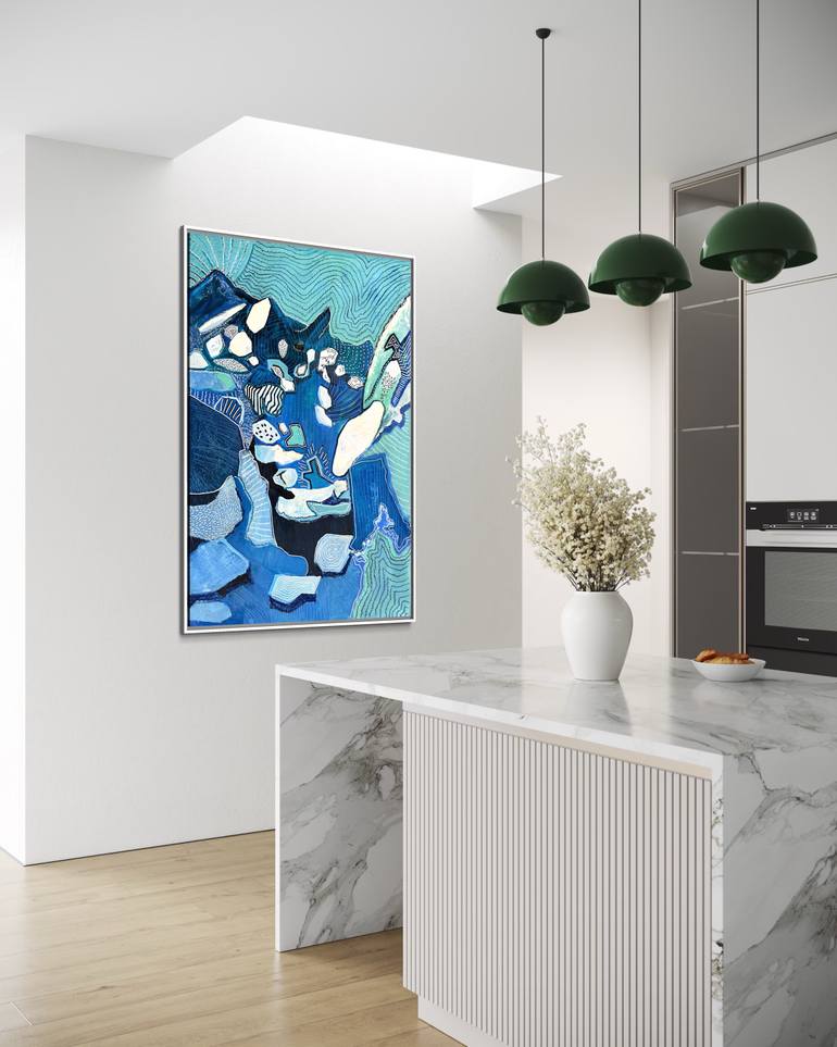 Original Abstract Expressionism Abstract Painting by Kerime Elibuyuk