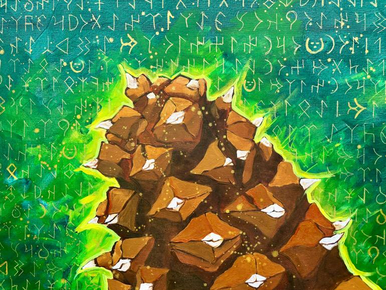 Original Abstract Expressionism Nature Painting by Kerime Elibuyuk