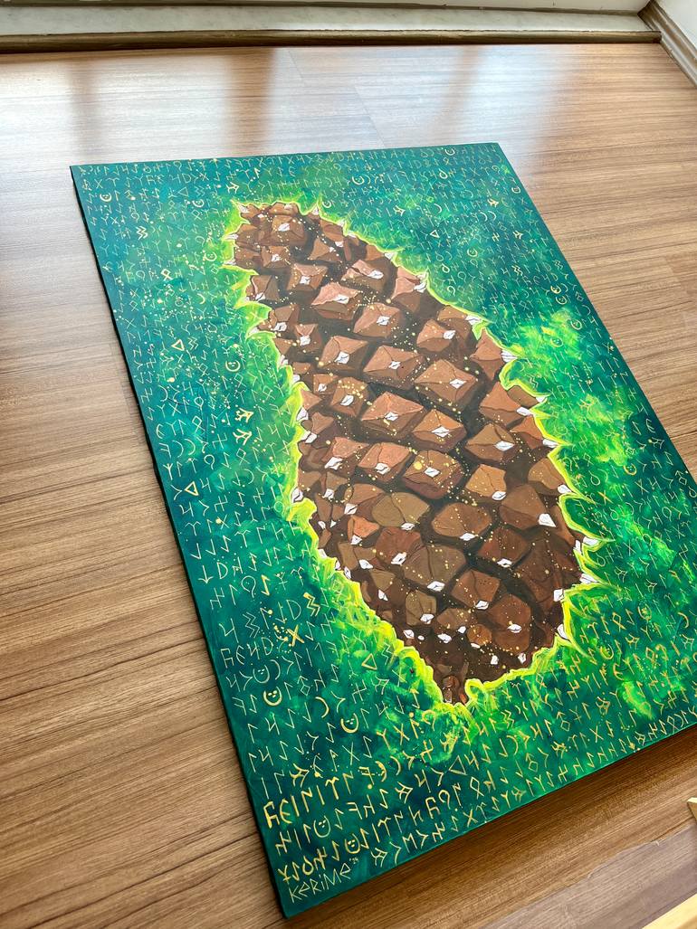 Original Abstract Expressionism Nature Painting by Kerime Elibuyuk