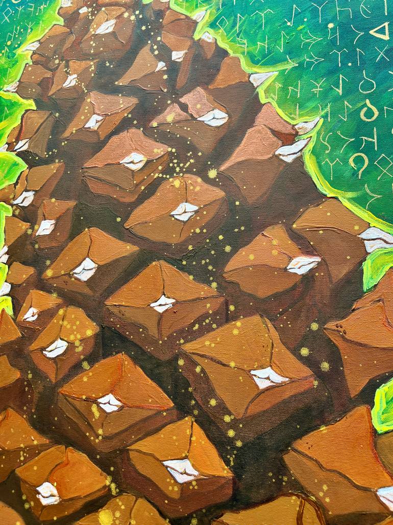 Original Abstract Expressionism Nature Painting by Kerime Elibuyuk