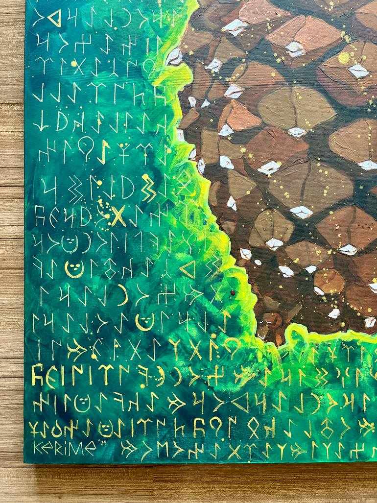 Original Abstract Expressionism Nature Painting by Kerime Elibuyuk