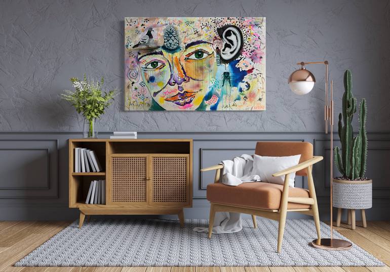Original Abstract Expressionism Abstract Painting by Kerime Elibuyuk