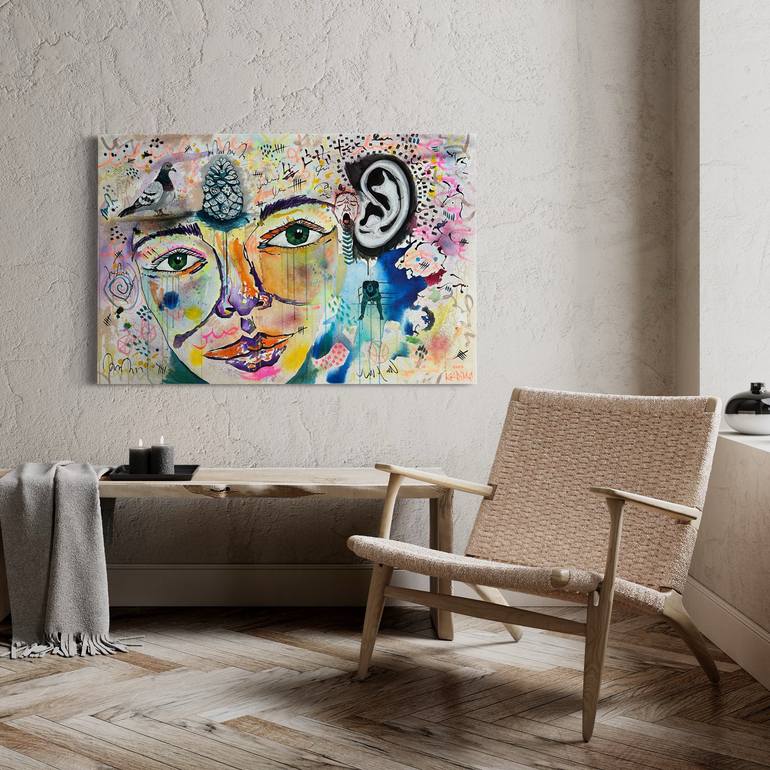 Original Abstract Expressionism Abstract Painting by Kerime Elibuyuk