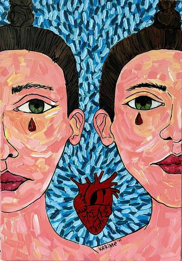 Original Abstract Expressionism Women Painting by Kerime Elibuyuk
