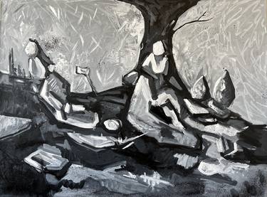 Original Abstract Expressionism Abstract Painting by Kerime Elibuyuk
