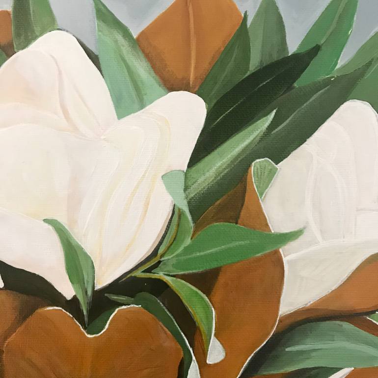 Original Minimalism Floral Painting by Kerime Elibuyuk