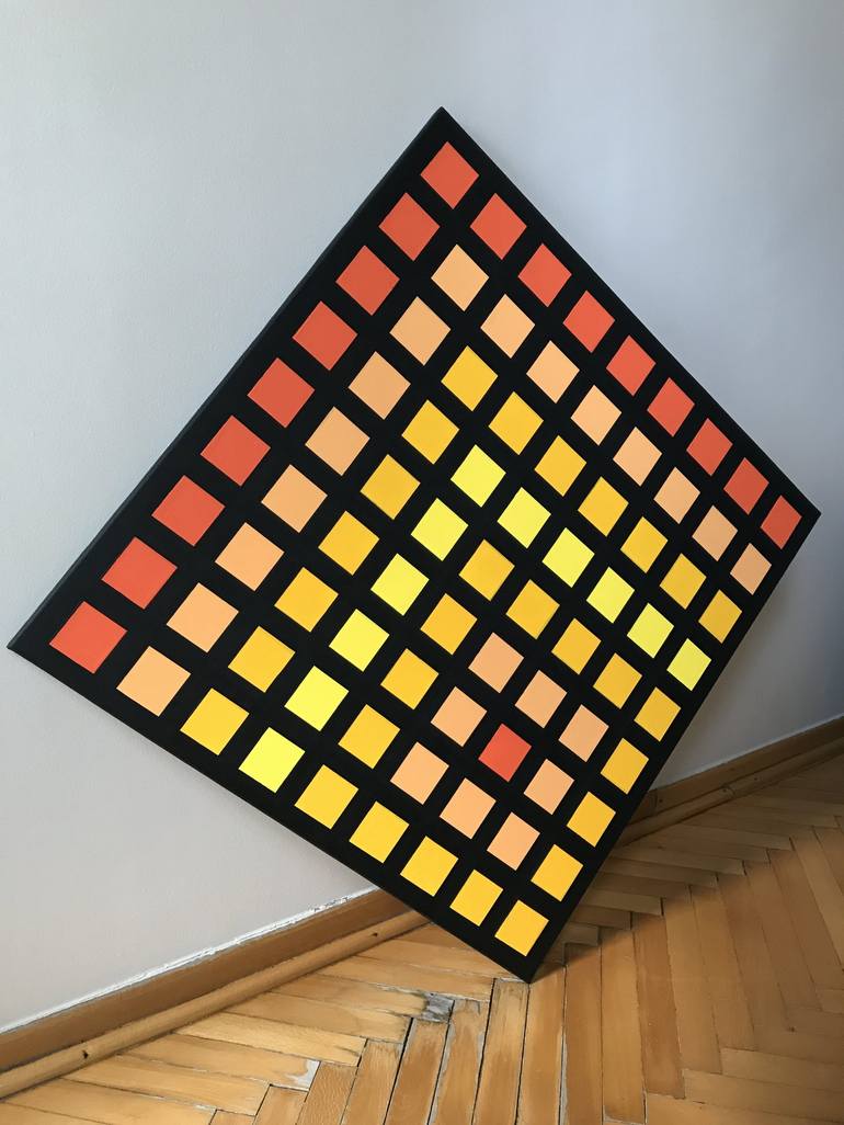 Original Abstract Geometric Painting by Kerime Elibuyuk