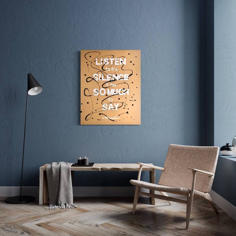 Original Modern Typography Painting by Kerime Elibuyuk