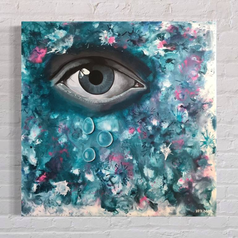 Original Abstract Expressionism Abstract Painting by Kerime Elibuyuk