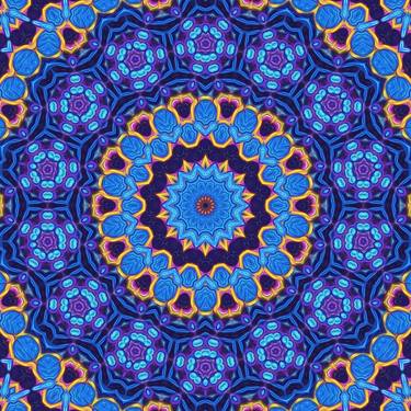 Blue and lilac Kaleidoscope retro vintage mandala 1 thumb