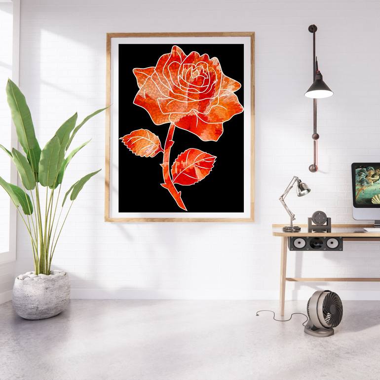 Original Abstract Floral Digital by Diana Editoiu