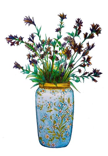 Original Realism Floral Drawings by Diana Editoiu