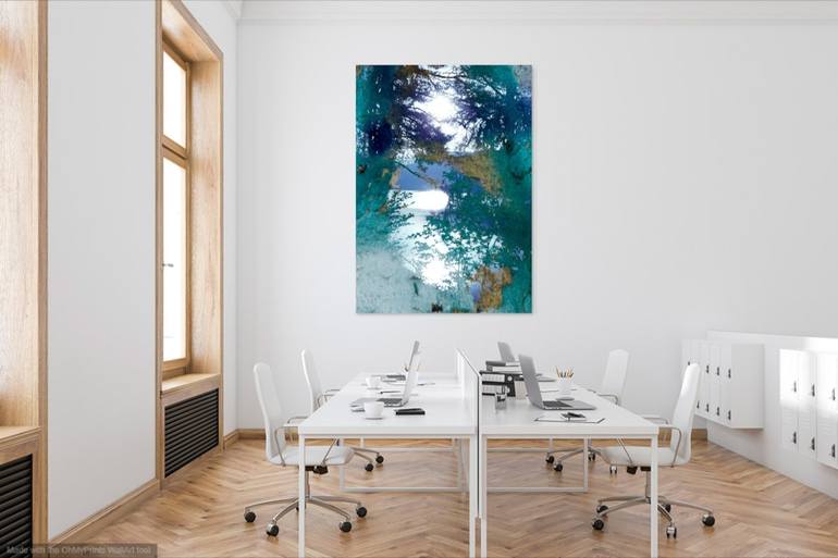 Original Abstract Water Mixed Media by Diana Editoiu