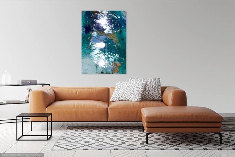 Original Abstract Water Mixed Media by Diana Editoiu