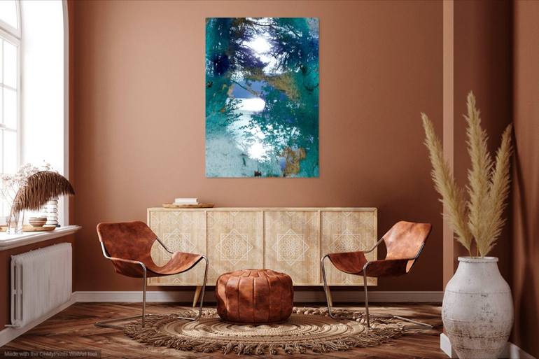 Original Abstract Water Mixed Media by Diana Editoiu