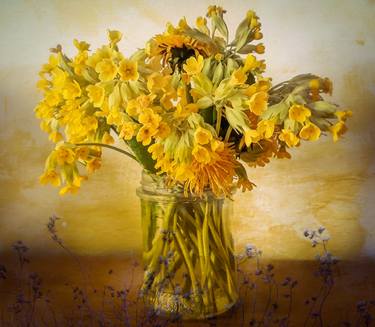 Vase of yellow wildflowers - Limited Edition of 15 thumb