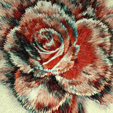 Abstract cooper-red rose flower explosion thumb