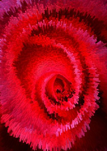 Red rose spiral 3D prisms extrusion thumb