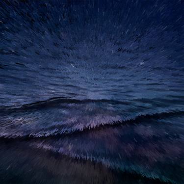 Abstract navy blue sea shore wavy waters thumb