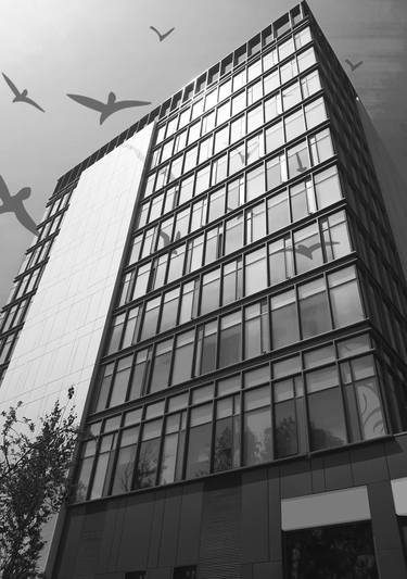 Monochrome contemporary glass hotel facade thumb