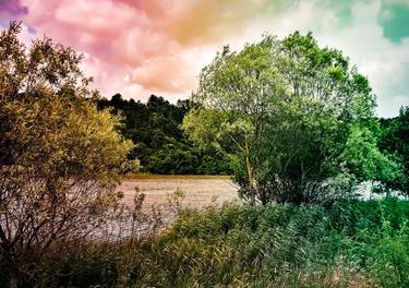 Vintage summertime rainbow river landscape thumb
