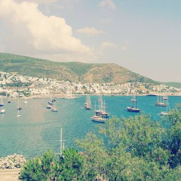 Bodrum sea view with sailing boats from St.Peter's Castle thumb