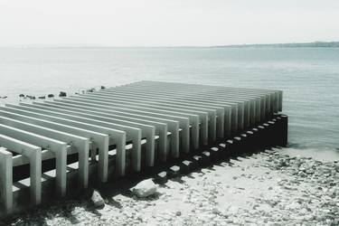 Concrete structure on a Portuguese Atlantic Ocean beach thumb