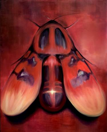 The red moth ( butterfly)- Home decor, Art decor by Lida Pshenichka Wall art decor by Lida Pshenichka thumb