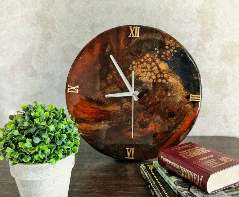 Resin Art, Abstract epoxy Art, Resin Painting for any Anniversary gift,  Wall Clock by Gifts World Wide