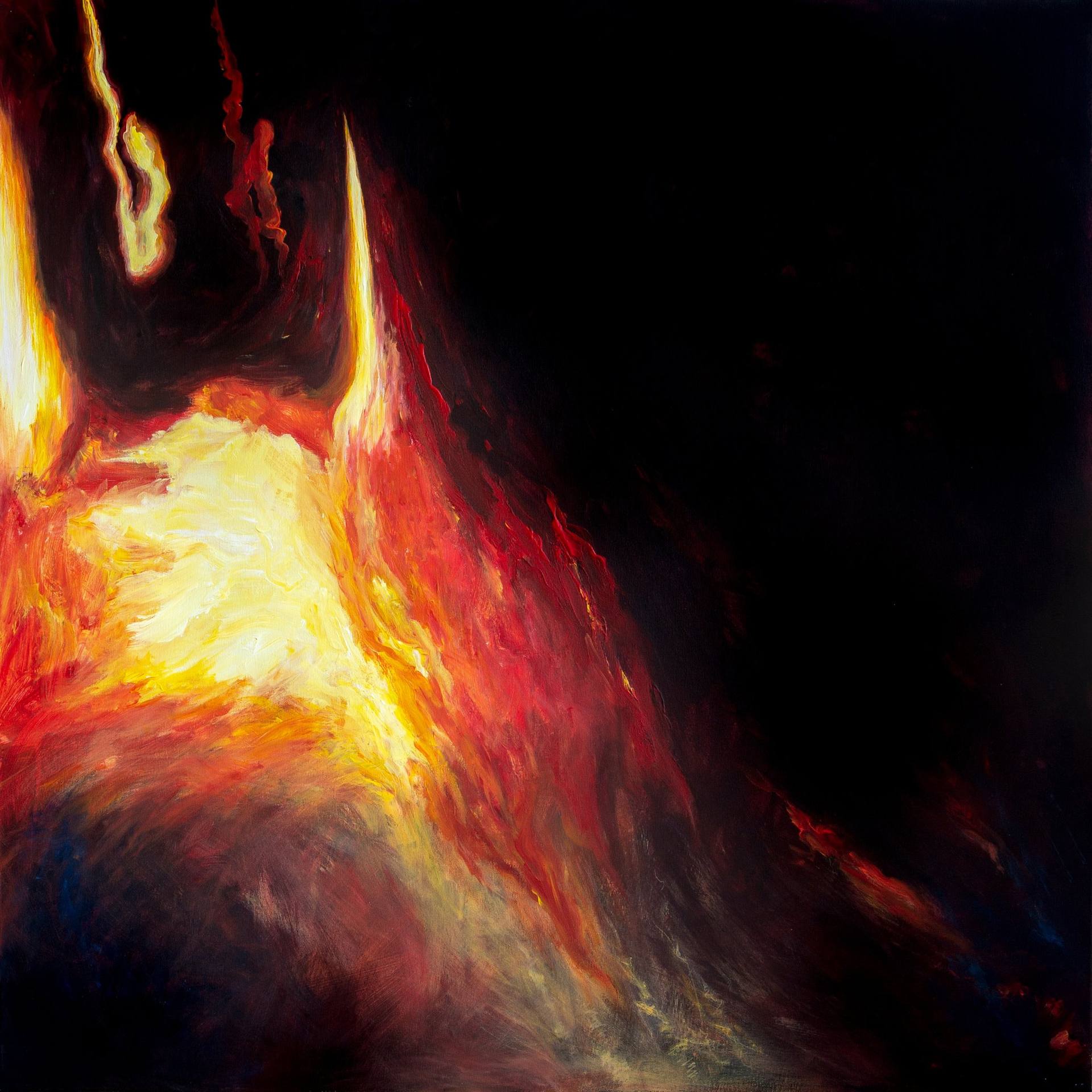 抽象油彩画 『火事と栄誉礼』 Flames Painting by Cristian Branzescu | Saatchi Art United Arab