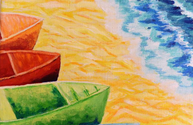 Original Boat Painting by Zarina Tollini