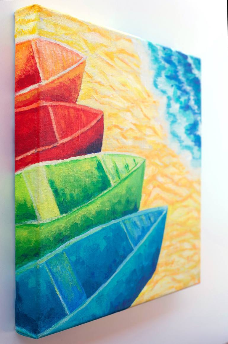 Original Boat Painting by Zarina Tollini