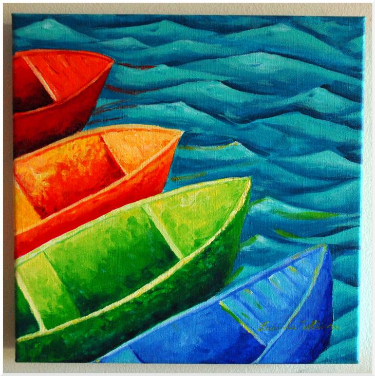 Original Figurative Boat Painting by Zarina Tollini