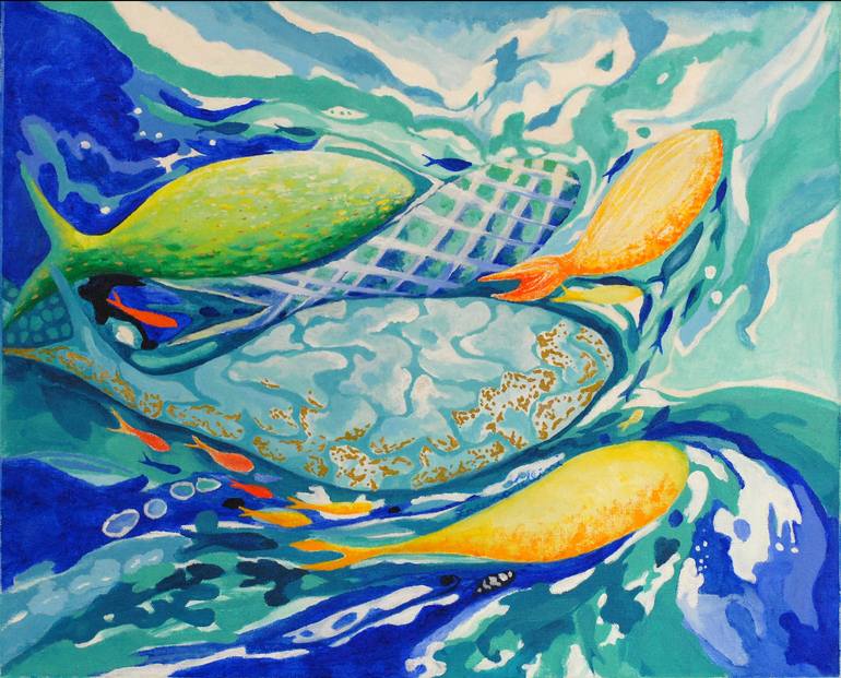 Original Realism Fish Painting by Zarina Tollini