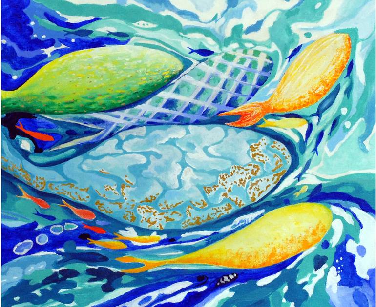 Original Realism Fish Painting by Zarina Tollini