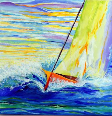 Original Realism Boat Painting by Zarina Tollini