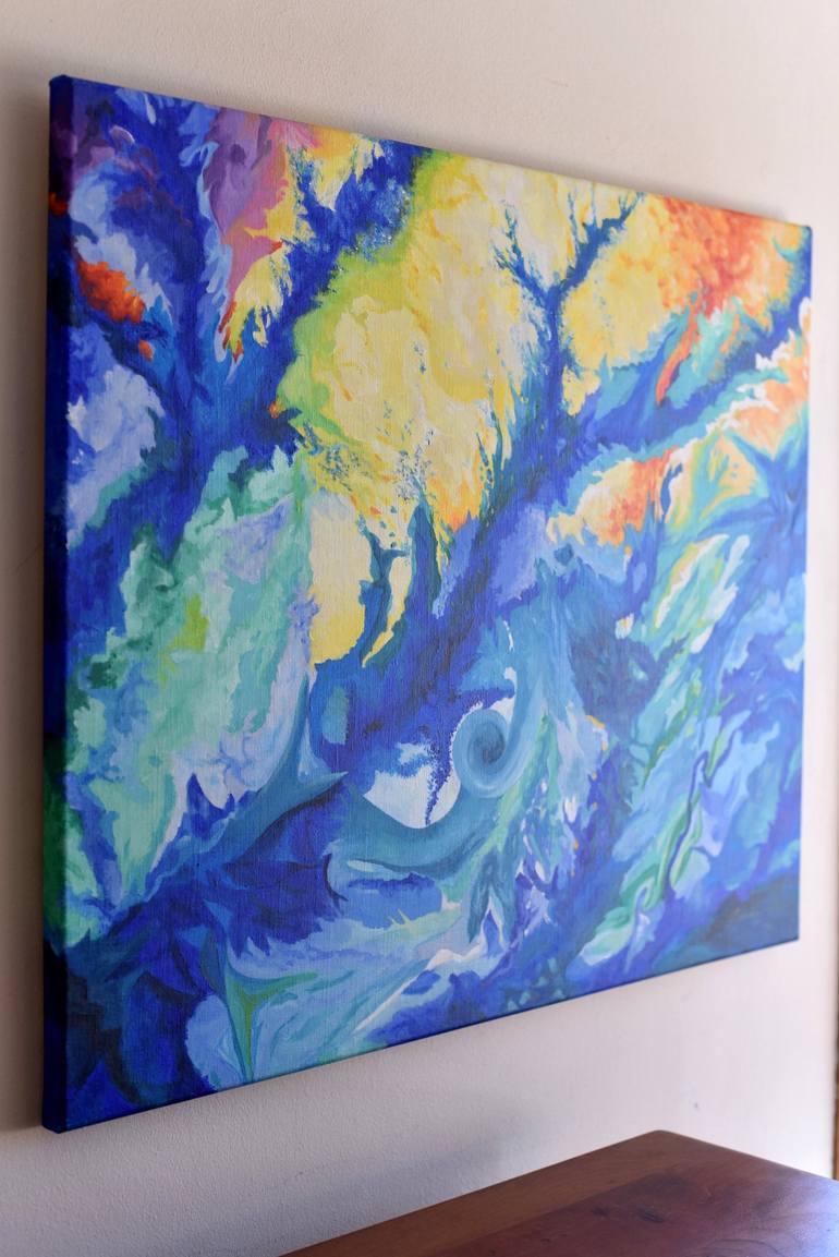 Original Abstract Expressionism Fantasy Painting by Zarina Tollini