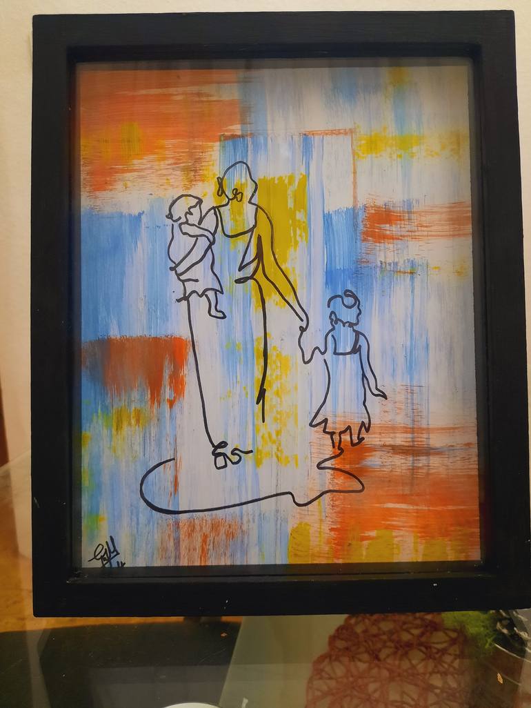 Original Abstract Family Painting by Sarah Gul