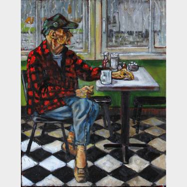 Original Expressionism People Painting by Paul Herman