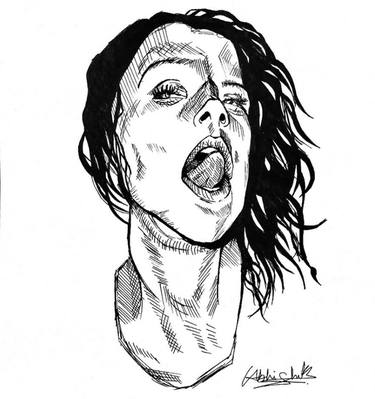 women expression (ink art cross hatch) thumb