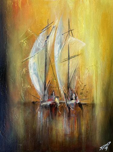 Original Abstract Boat Paintings by James Rooney