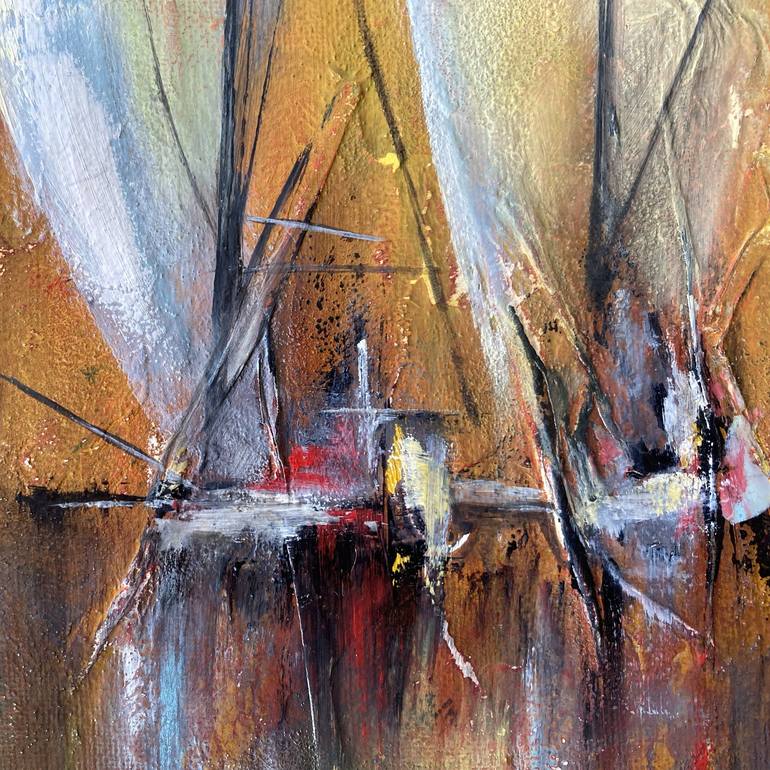 Original Abstract Boat Painting by James Rooney