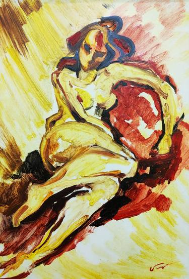 Print of Impressionism Women Paintings by Maro Mkhitaryan