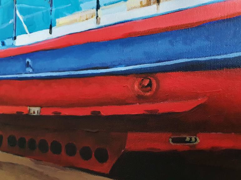 Original Fine Art Boat Painting by Agnieszka Dobrzycka