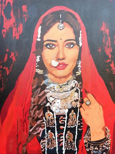 Print of Portraiture Fashion Paintings by Bhaskar Patil