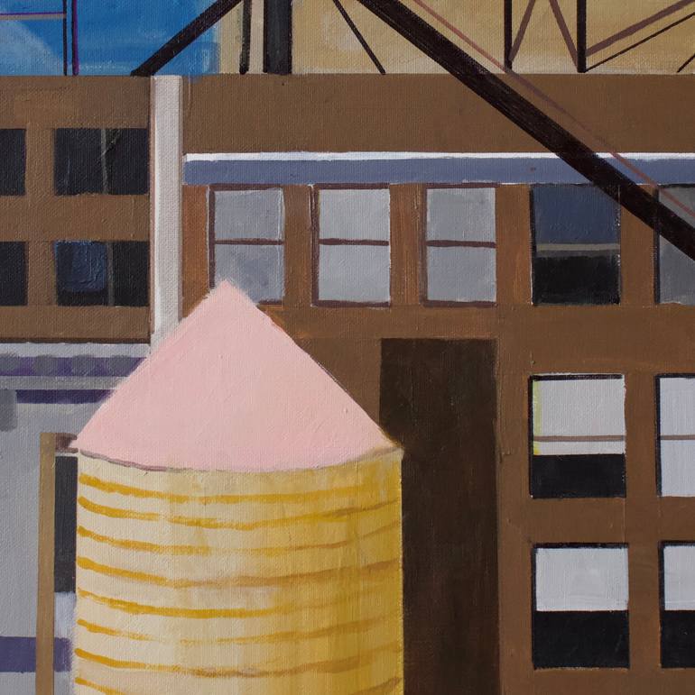 Original Geometric Landscape Painting by Toni Silber-Delerive