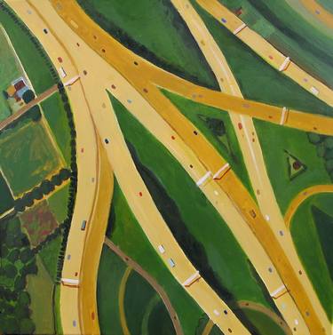 Original Abstract Aerial Paintings by Toni Silber-Delerive