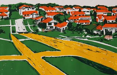 Original Realism Aerial Printmaking by Toni Silber-Delerive