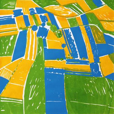 Print of Abstract Aerial Printmaking by Toni Silber-Delerive