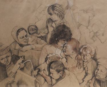 Print of Expressionism People Drawings by Toni Silber-Delerive